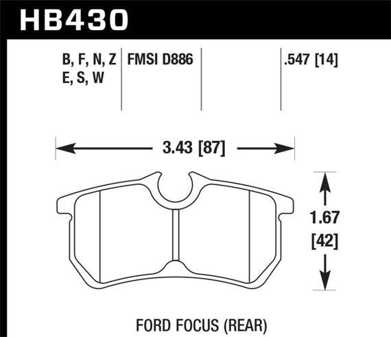 Hawk HP Plus Disc Brake Pads - HB430N.547 HB430N.547