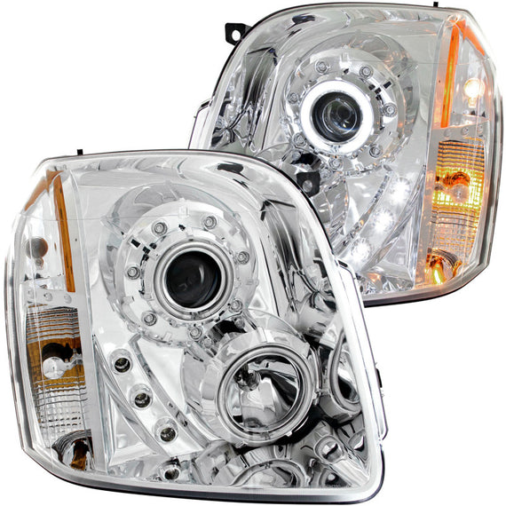 Anzo 111147 Chrome Projector Headlights with Halo for 07-14 GMC Yukon/XL/Denali 111147
