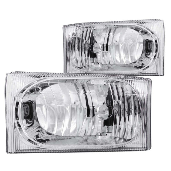 Anzo USA Crystal Headlights Chrome for Ford Excursion/F-250/F-350 1999-2004 111023