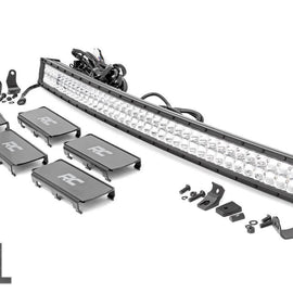 Rough Country 40-inch Curved Cree LED Light Bar - (Dual Row | Chrome Series w/ Cool White DRL)