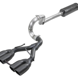 aFe Rebel Series 2.5in. 304 SS C/B Exhaust System 2018 Jeep Wrangler (JL) V6-3.6L - Black Tip 49-38071-B