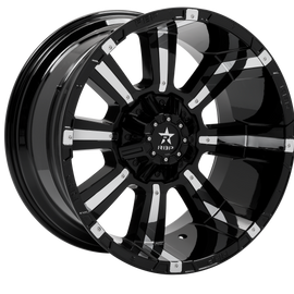 RBP 94R 22x12 6x135 BP / 4.75 BS -44mm Offset 87mm CB (Hub Centric) Black w/Chrome Inserts Wheel 94R-2212-63-44BP
