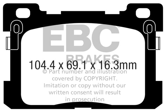 EBC 2017+ Genesis G90 5.0L Yellowstuff Rear Brake Pads DP43077R
