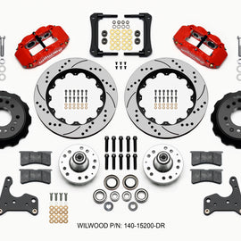 Wilwood Narrow Superlite 6R Front Hub Kit 14.00in Drill Red 65-72 CDP C Body -Drum 140-15200-DR