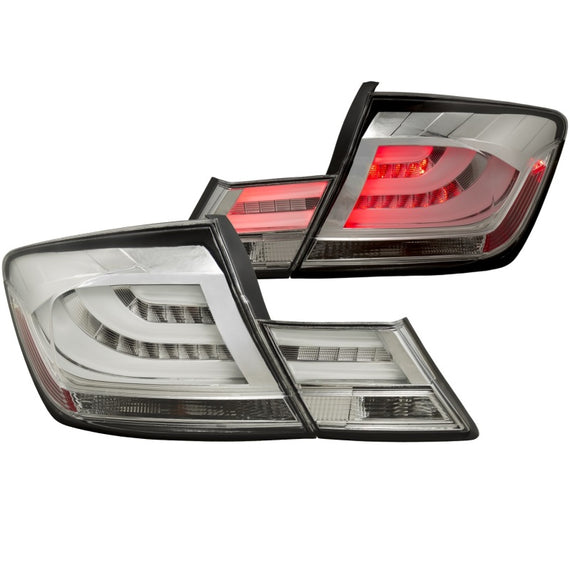 Anzo 321325 Chrome Clear Lens Led Bulb Tail Lights for 13-15 Honda Civic 321325