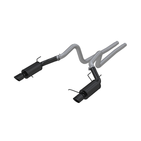 MBRP 11-14 Ford Mustang GT 5.0L 3in Cat Back Dual Split Rear Street Version 4in Tips - Black S7258BLK