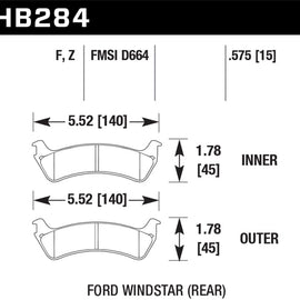 Hawk HPS Street Brake Pads HB284F.575