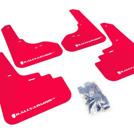 RALLY ARMOR UR RED MUD FLAPS FOR 2005-2009 SUBARU LEGACY OUTBACK w/ WHITE LOGO MF4-UR-RD/WH