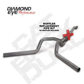 Diamond Eye KIT 4in Catback MFLR RPLCMENT PIPE DUAL SS: 03-07 FORD 6.0L F250/F350 K4340S-RP