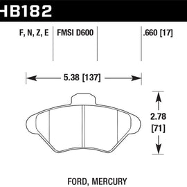 Hawk HP+ Street Brake Pads HB182N.660