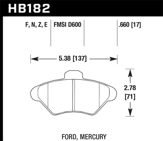 Hawk HP+ Street Brake Pads HB182N.660
