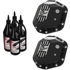 aFe Power Pro Series Dana 44 Front & Rear Diff Cover Black w/ Mach Fins 97-18 Jeep Wrangler (TJ/JK) 46-7111BB