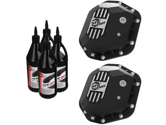aFe Power Pro Series Dana 44 Front & Rear Diff Cover Black w/ Mach Fins 97-18 Jeep Wrangler (TJ/JK) 46-7111BB