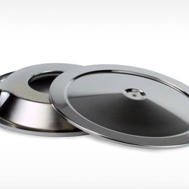 aFe MagnumFLOW Air Filters Round Racing A/F Chrome Top & Base 14 w/7/8 Drop 18-90003