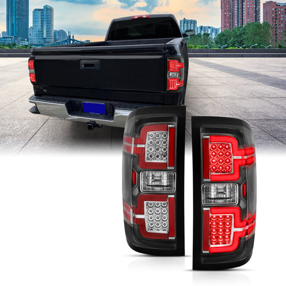 Anzo Tail Lights LED Black Sequential Signal For 14-18 Chevy Silverado #311289 311289