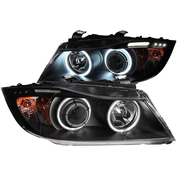 ANZO PROJECTOR HEADLIGHTS WHALO FITS 2006-2008 BMW 3 SERIES E90-E91 121335 121335