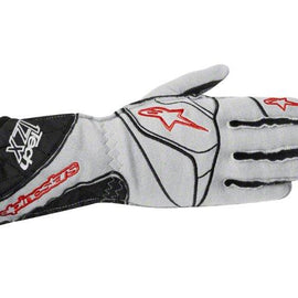 ALPINESTARS TECH 1 ZX GLOVE BLACK SILVER RED SZ M