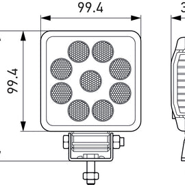 Hella ValueFit LED Work Light PS1000 LED MV CR LT 357114002