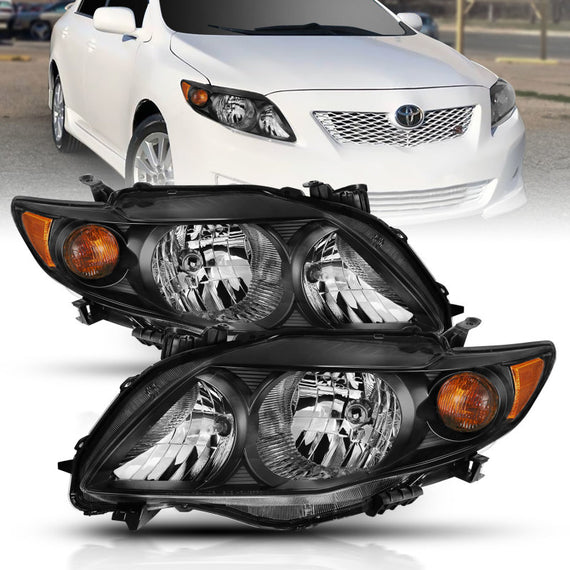 ANZO 2009-2010 for Toyota Corolla Crystal Headlight Black Amber 121541