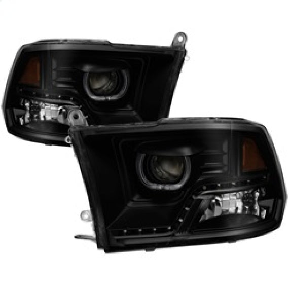 xTune Dodge Ram 2009-2014 Halo LED Projector Headlights - Black Smoke PRO-JH-DR09-CFB-BSM 9036736