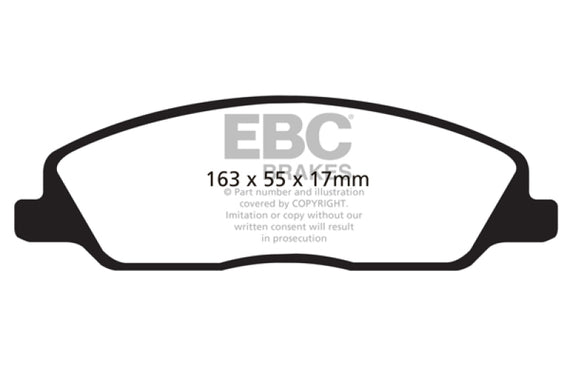 EBC 10-14 Ford Mustang 3.7 Yellowstuff Front Brake Pads DP41869R
