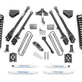 Fabtech 05-07 Ford F250 4WD w/o Factory Overload 6in 4Link Sys w/Coils & Perf Shks K2013