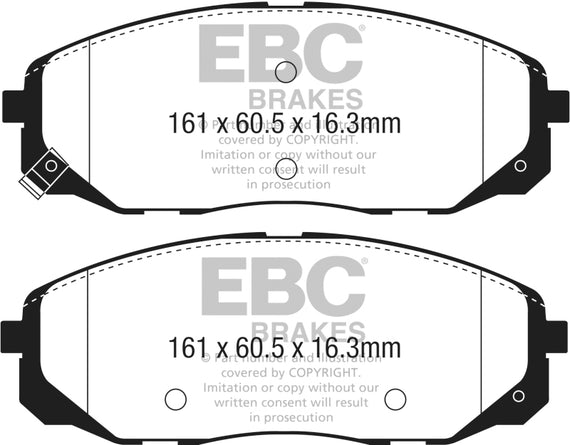 EBC 2015+ Kia Sedona 3.3L Ultimax2 Front Brake Pads UD1814