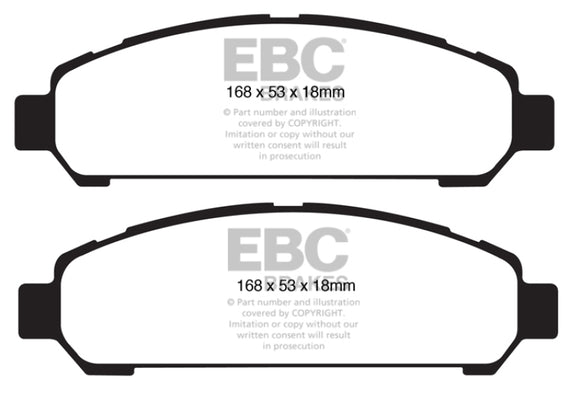 EBC 08+ Toyota Venza 2.7 Yellowstuff Front Brake Pads DP41851R