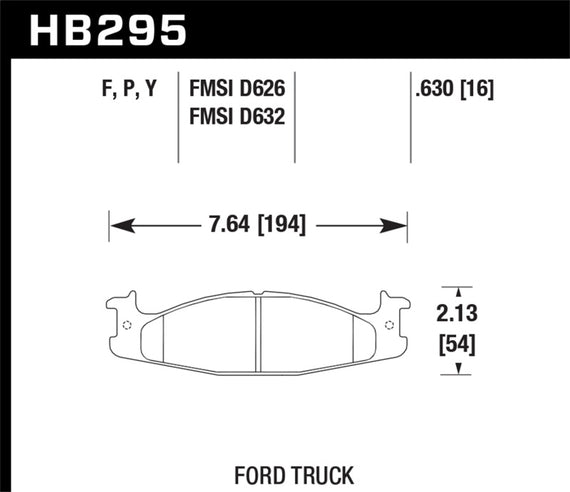 Hawk HB295Y.630 LTS High Performance Truck/SUV Brake Pads [Front Set] HB295Y.630