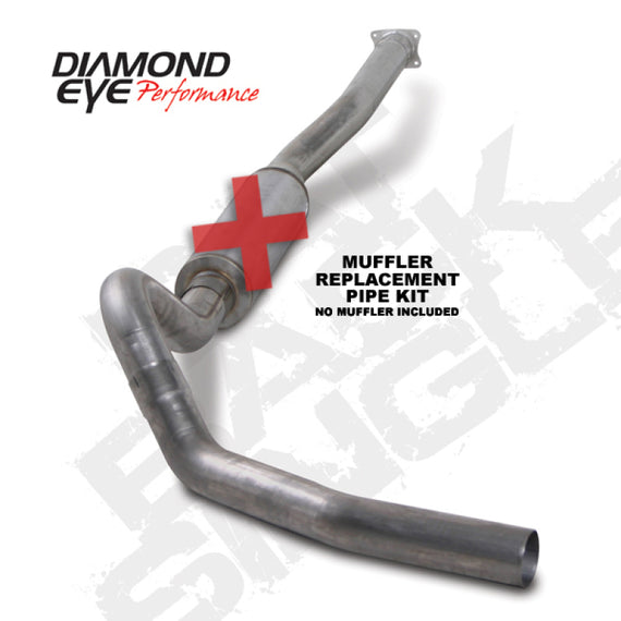 Diamond Eye KIT 4in Catback Single MFLR RPLCMENT PIPE SS 01-05 CHEVY/GMC 6.6L 2500/3500 K4110S-RP
