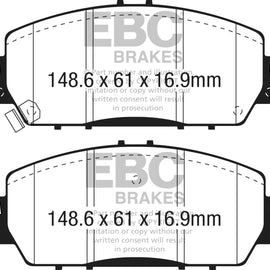 EBC 2016+ Honda Accord LX Sedan 2.4L Yellowstuff Front Brake Pads DP43062R