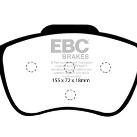 EBC DP41229R YELLOWSTUFF ULTIMATE RACE BRAKE PADS - FRONT DP41229R