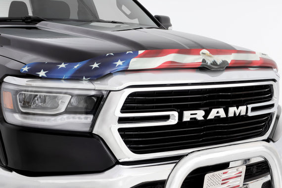 Stampede 19-23 Ram 1500 (Excl. Rebel/TRX) Vigilante Premium Hood Protector - Flag 2019-30
