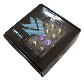 NRG 200 Series M12 X 1.5 Titanium Lug Nut Set - 21 Pc w/Lock Key Socket - Neochrome LN-T200MC-21