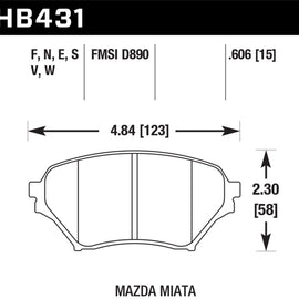 Hawk Performance HB431E.606 Disc Brake Pad, Front HB431E.606