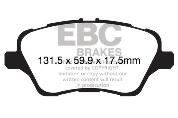 EBC Brakes Redstuff Front Brake Pads For Ford 14+ Fiesta ST DP32149C