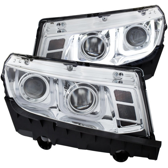 ANZO 2014-2015 Chevrolet Camaro Projector Headlights w/ U-Bar Chrome 121509