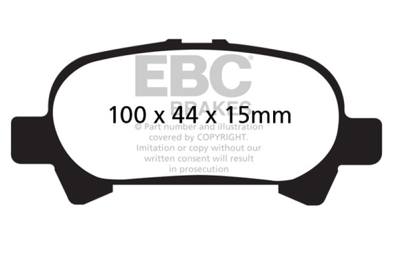 For Toyota Camry 2000-2006 EBC DP41715R Yellowstuff Rear Brake Pads DP41715R