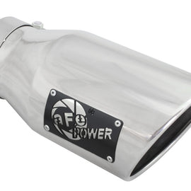aFe MACH Force-XP 304 SS Right Side Single Wall Polished Exhaust Tip 4in Inlet x 6in Outlet x 12in L 49T40601-P12