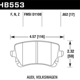 Hawk 07-11 Audi S6 HPS 5.0 Rear Brake Pads HB553B.652