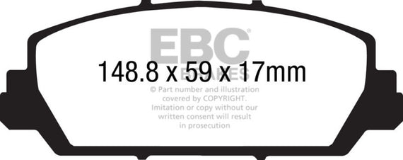 EBC Brakes DP41896R Yellowstuff Street And Track Brake Pads Fits 13-18 RDX RLX DP41896R
