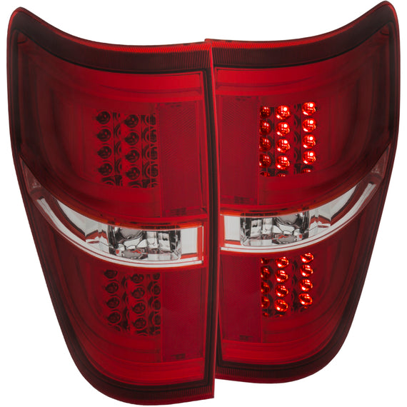 Anzo 311260 Chrome Red Clear G2 Style Led Bulb Tail Lights for 09-14 Ford F-150 311260