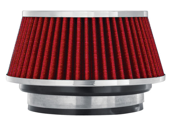 Spectre Adjustable Conical Air Filter 2-1/2in. Tall (Fits 3in. / 3-1/2in. / 4in. Tubes) - Red 8162