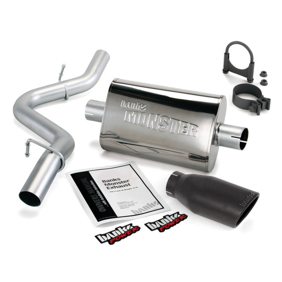 Banks Power Monster Exhaust for Jeep Wrangler 2.5/4.0L Black Tip 1997-99 51312-B 51312-B