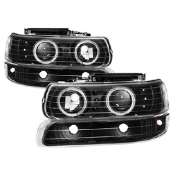 xTune Chevy Silverado 1500/2500 99-02 Bumper Projector Headlights - LED - Black PRO-JH-CSIL99-SET-BK 9036781