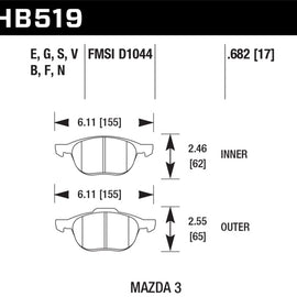 Hawk HPS Disc Brake Pads - HB519F.682 HB519F.682