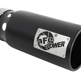 aFe SATURN 4S 4in SS Intercooled Exhaust Tip - Black 4in In x 5in Out x 12in L Bolt-On 49T40501-B122