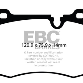 EBC Yellow Stuff Front Brake Pads for 09-14 Mini Cooper S JCW - DP41854R DP41854R
