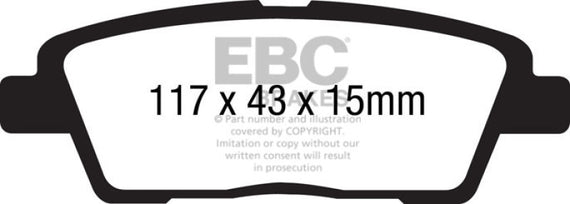 EBC 10-11 Hyundai Genesis 3.8 Yellowstuff Rear Brake Pads DP41881R