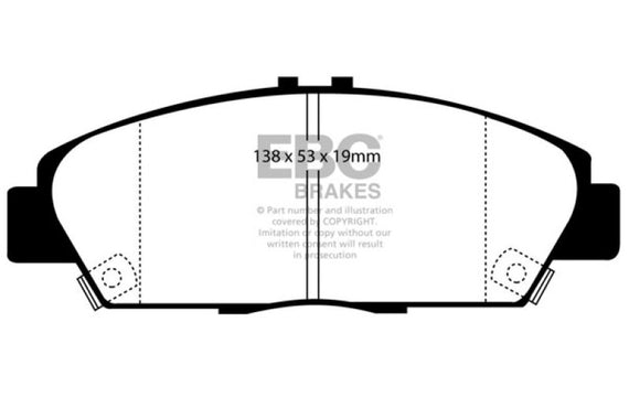 EBC 92-96 Honda Prelude 2.2 Greenstuff Front Brake Pads DP2975